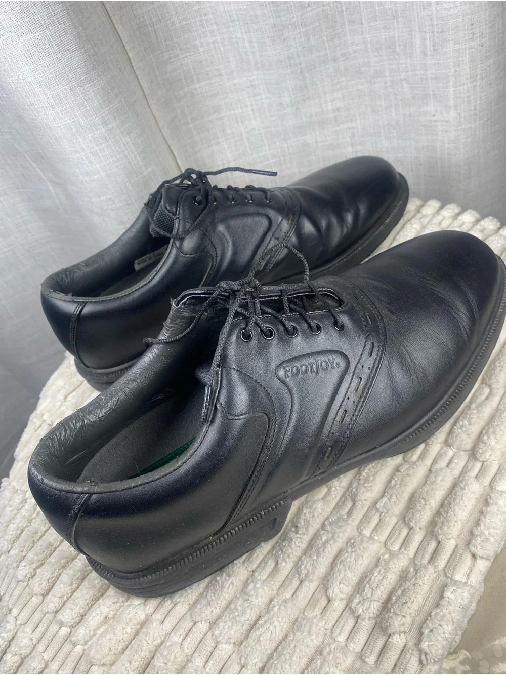 FootJoy Contour Series Black Leather Spikeless Golf Shoes Men's Size 10.5 M